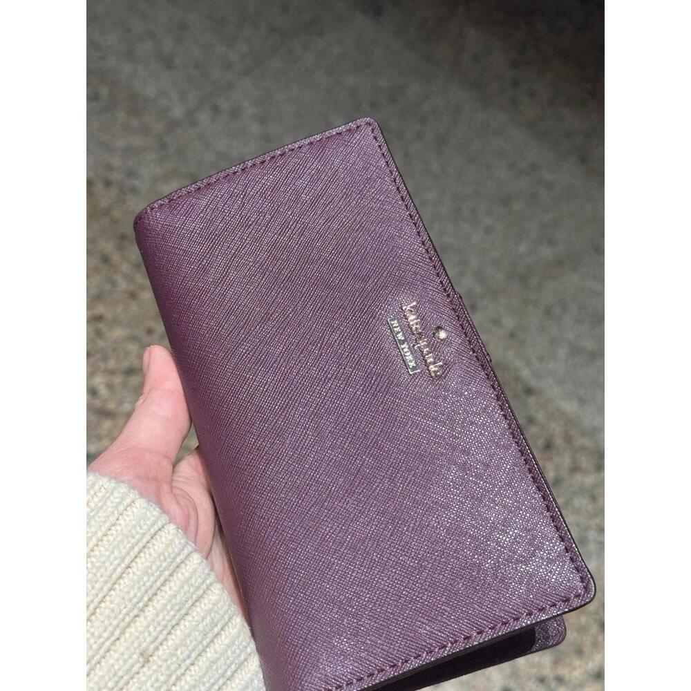 Kate Spade New York Slim Bifold Plum Purple Wallet - Picture 5 of 6
